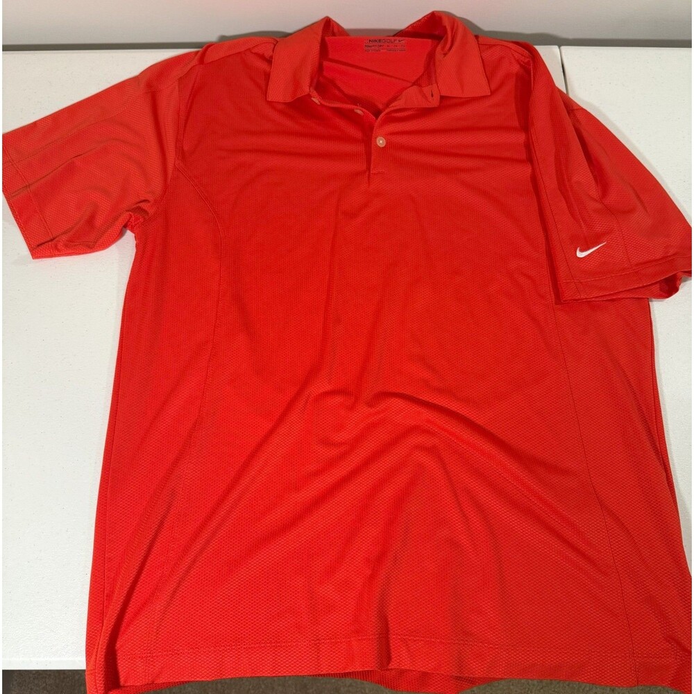 NIKE Polo Shirt Mens Ext Red DRI-FIT Stretch Sports Athleisure